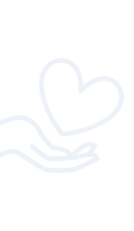 Coração acima de mão estendida pela esquerda